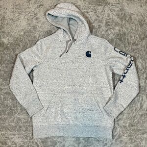Carhartt Hoodie Women’s Medium Gray Speckled Pullover Kangaroo Pocket